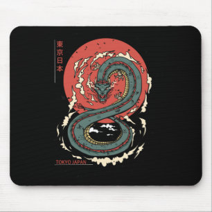 Mousepad Dragão Asiático Japonês Tatuagem Neon Re