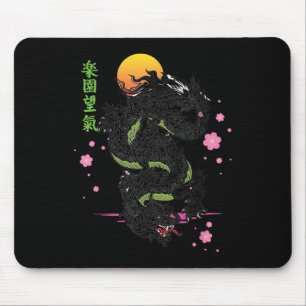 Mousepad Dragão Asiático Kanji Sakura Ae