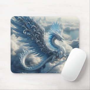 Mousepad Dragão atordoante cercado por nuvens