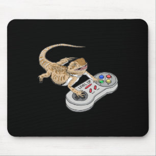 Mousepad Dragão Barbudo Jogando Videogame Répteis Pagona