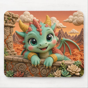 Mousepad Dragão Bebê Fofo, Mitológico