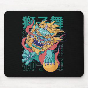 Mousepad Dragão Cachorro Chinês Tatuagem Mitologia Cultura
