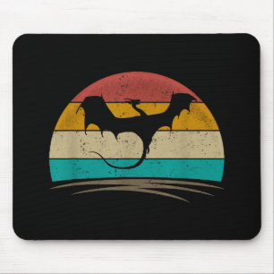 Mousepad Dragão Camisa Retro Dragão Vintage Criador Mítico