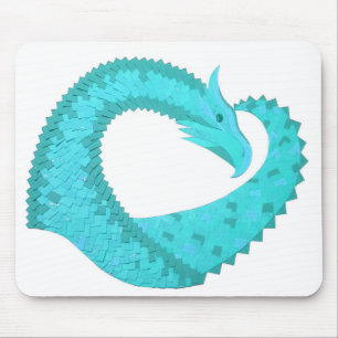 Mousepad Dragão cardíaco Verdigris em branco