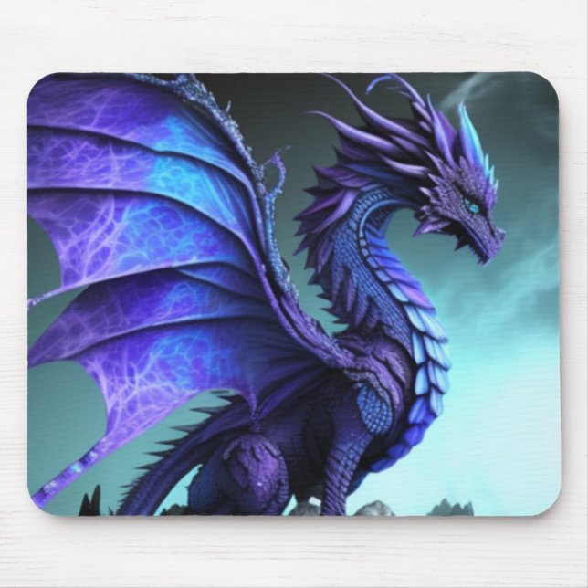Mousepad Dragão com asa azul (Frente)