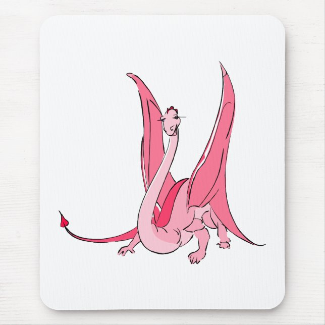 Mousepad Dragão cor-de-rosa bonito da fantasia (Frente)