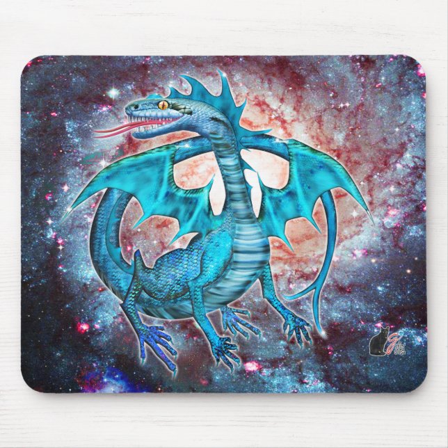 Mousepad Dragão Cósmico Turquesa (Frente)
