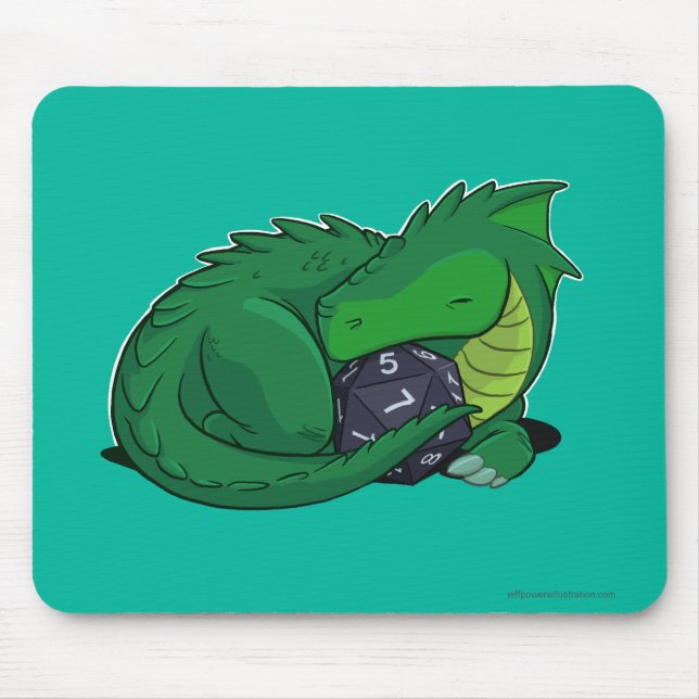 Mousepad Dragão D20 verde (Frente)
