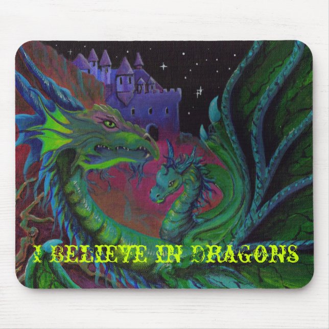 Mousepad DRAGÃO DE NÉON 1 que eu acredito nos dragões (Frente)