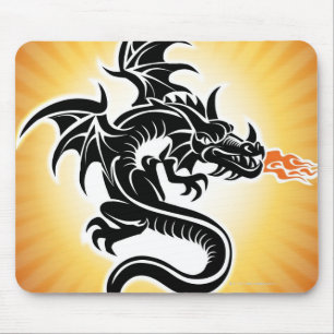 Mousepad Dragão de respiração do fogo