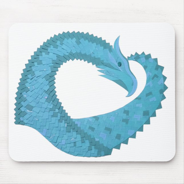 Mousepad Dragão do coração lacrimogênio em branco (Frente)