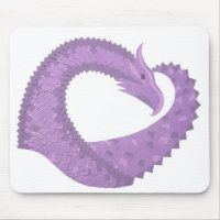 Dragão do coração roxo lavanda em branco