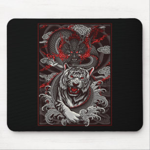 Mousepad Dragão, Dragão Streetwear Japonês Tiger Urban, Ta