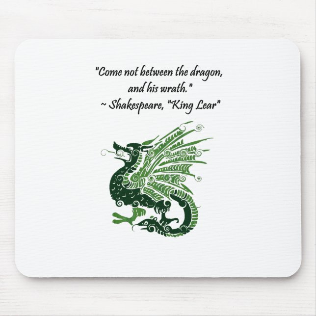 Mousepad Dragão e Sua Fúria Shakespeare King Lear Cartoon (Frente)