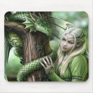 Mousepad Dragão esmeralda & duende