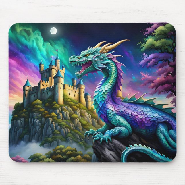 Mousepad Dragão Iridescente Guarda Sua Terra (Frente)