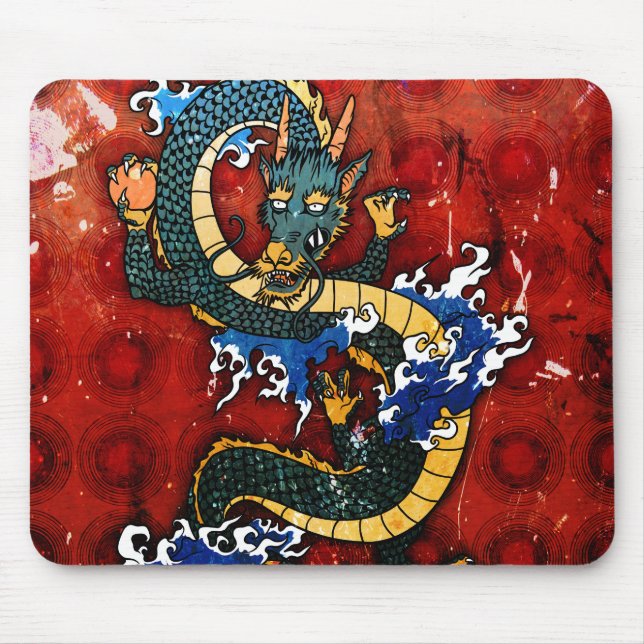 Mousepad Dragão Japonês - Boa Fortuna (Frente)