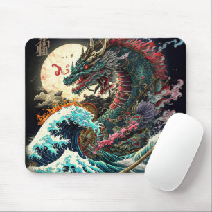 Mousepad Dragão Japonês da Noite de excelente