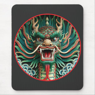 Mousepad Dragão japonês e tradições xibudistas