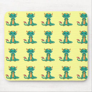 Mousepad Dragão Mítico Fofo Sorridente