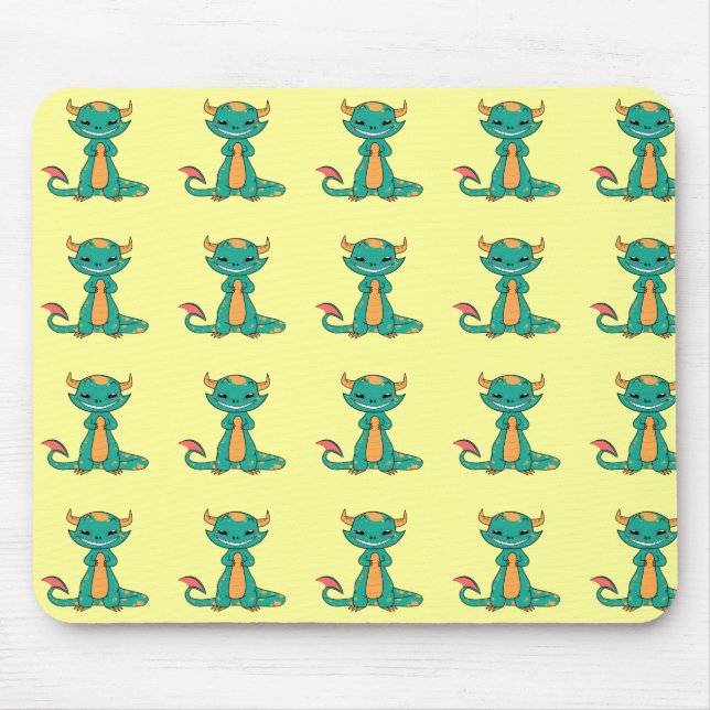 Mousepad Dragão Mítico Fofo Sorridente (Frente)