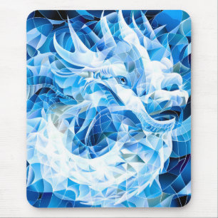 Mousepad Dragão Mosaico Azul Sky