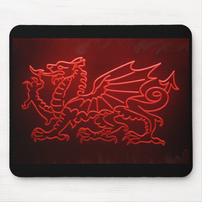 Mousepad Dragão Mosepad de néon de Galês, Mousemat (Frente)