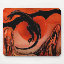 Mousepad Dragão Negro Tomando Voo