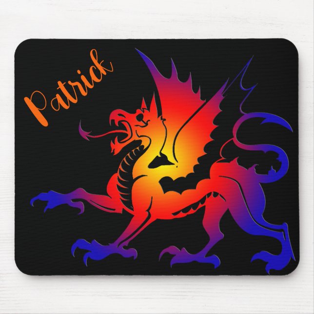 Mousepad Dragão Personalizado de Cor Tribal (Frente)