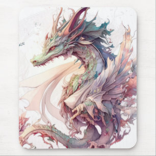 Mousepad Dragão Retrato Animal Pintura Vida Selvagem ao ar