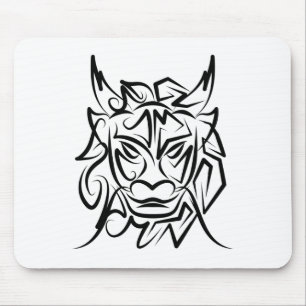 Mousepad Dragão Tribal Negro e Branco