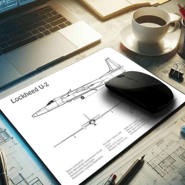 Mousepad Dragão U-2 - Planos de avião em Blueprint BD (Criador carregado)