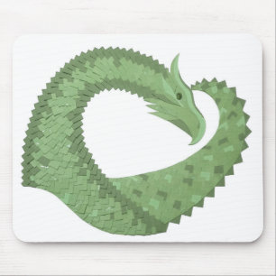 Mousepad Dragão verde-oliva em branco