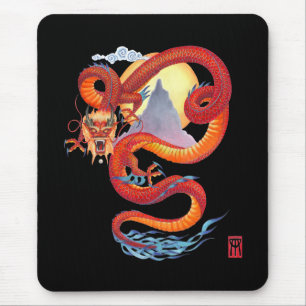 Mousepad Dragão Vermelho Chinês