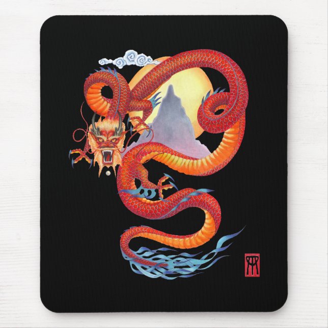 Mousepad Dragão Vermelho Chinês (Frente)