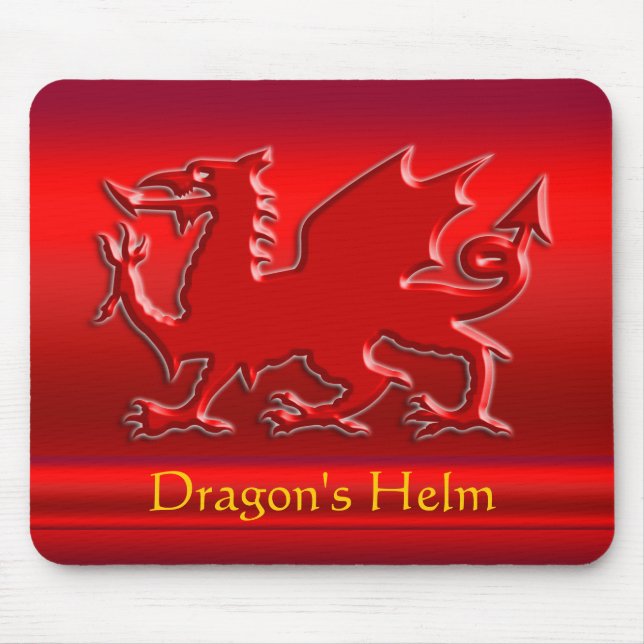 Mousepad Dragão Vermelho com aspecto emblemático no efeito  (Frente)