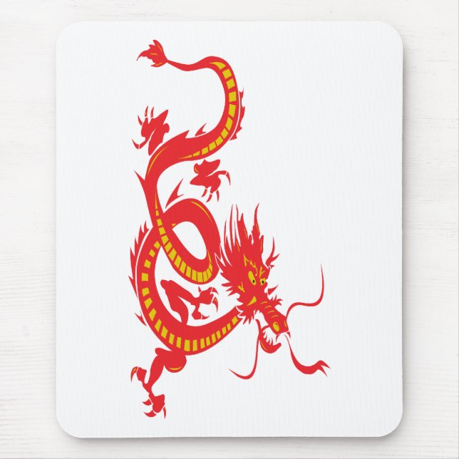 Mousepad Dragão Vermelho de Ano Novo Chinês (Frente)