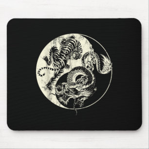 Mousepad Dragão Vs Tiger Tattoo! Yin E Yang Beast Fight