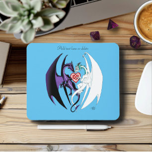 Mousepad Dragões adoram azul-coração