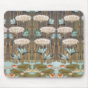 Mousepad Dragões Água Lírios Marsh Art Nouveau