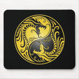 Mousepad Dragões, amarelo e preto de Yin Yang