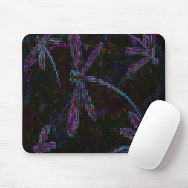 Mousepad Dragões Azuis bonito em Preto (Com mouse)
