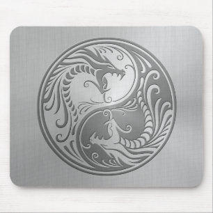 Mousepad Dragões de aço inoxidável de Yin Yang