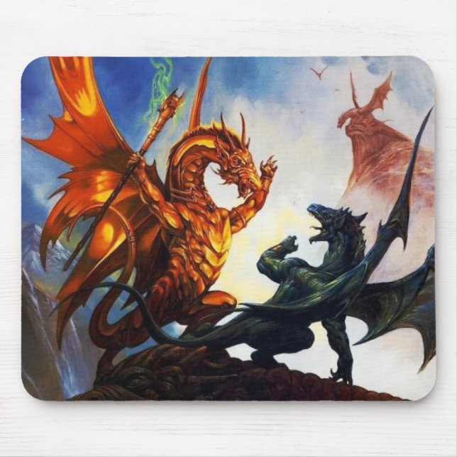 Mousepad Dragões em um tapete do rato (Frente)