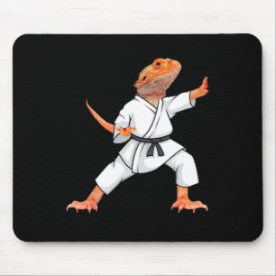 Mousepad Dragões engraçados fazendo Karate Samurai Ninja L