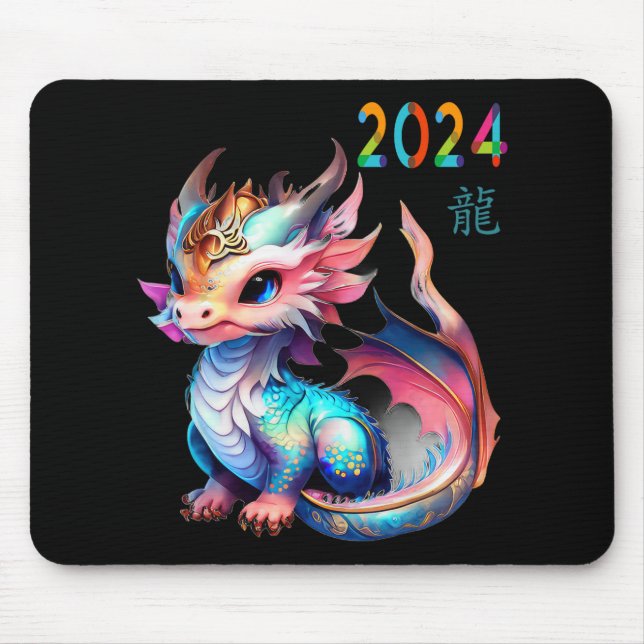Mousepad Dragon 2024 Year Of The Dragon Happy Lunar New Yea (Frente)