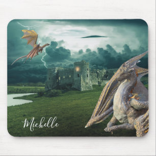 Mousepad Dragon Castle Fantasy Personalizado