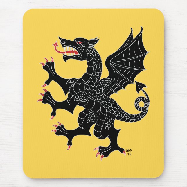 Mousepad Dragon Rampant Sable (Frente)