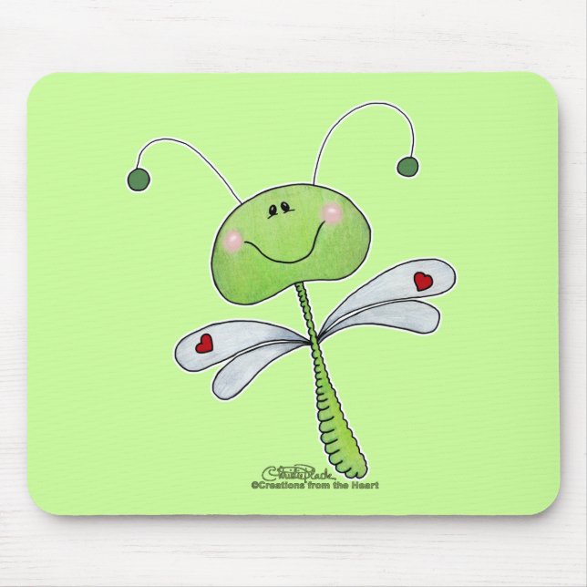 Mousepad Dragonfly com Corações (Frente)
