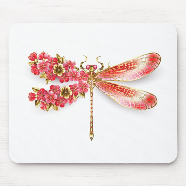 Mousepad Dragonfly com joalheria sakura (Frente)